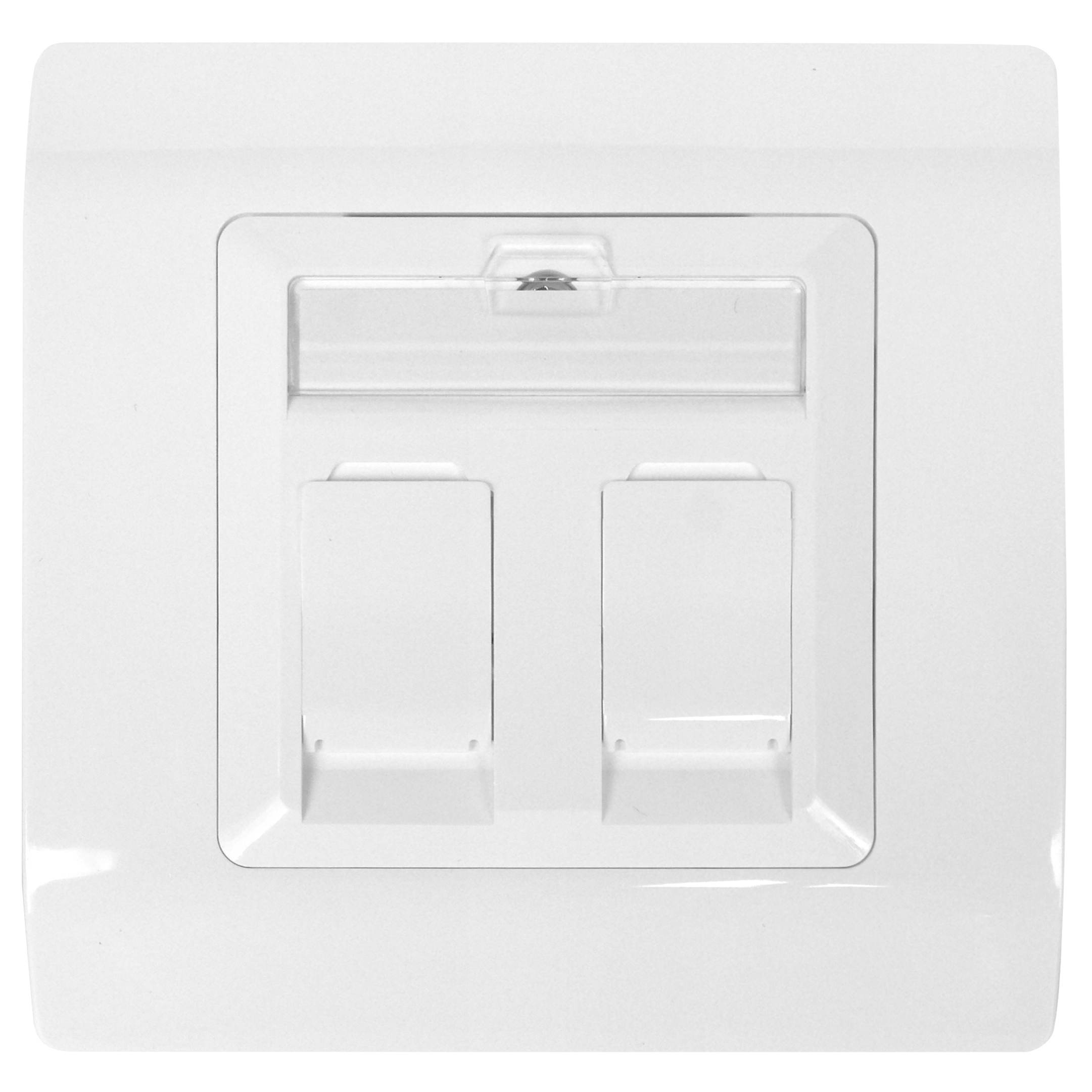 Bevelled Double Gang (4 Slot) Faceplate For 4 X Euro Modules - Black