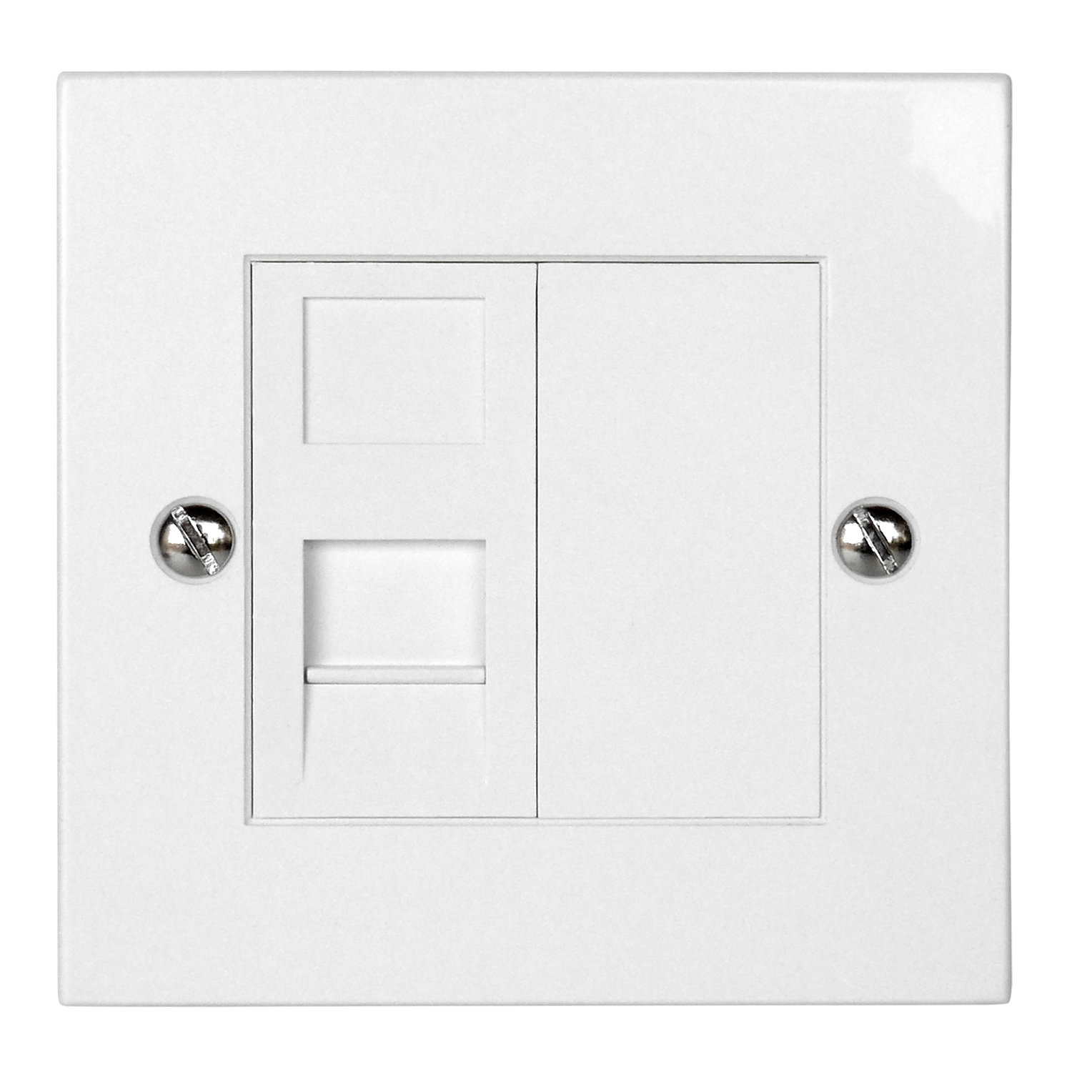 British RJ45 Blank Snap-In Insert Faceplate 25x50mm | EXW