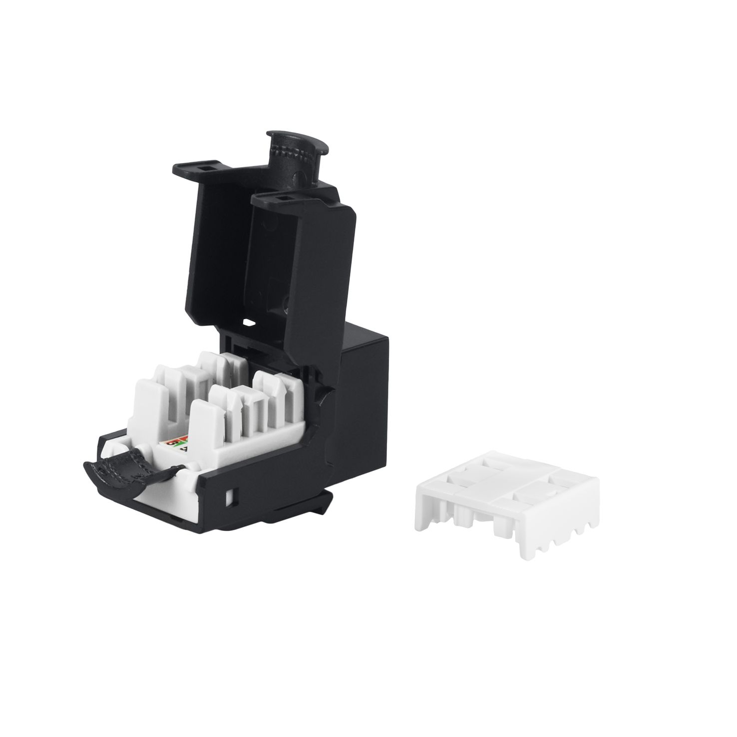 Cat6 UTP Component Level 90 Degree Tool Free Ethernet Jack, Black color ...