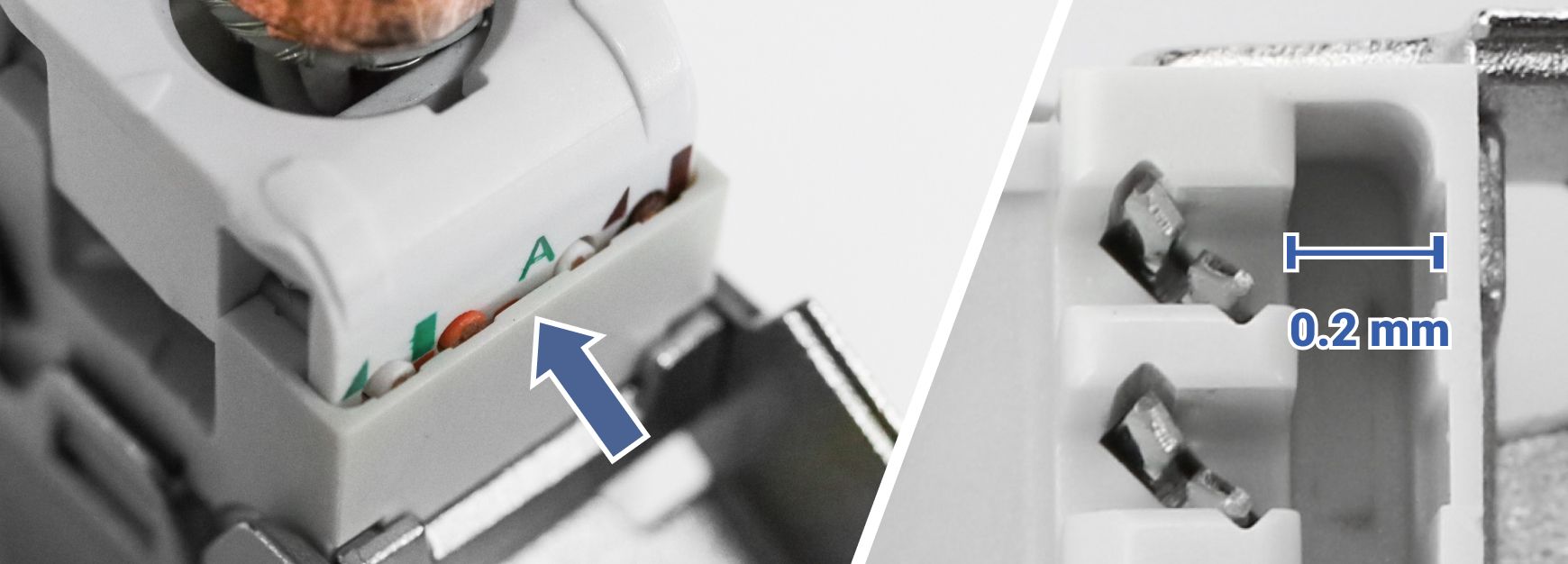 Jack Keystone Cat6 con protezione da cortocircuito