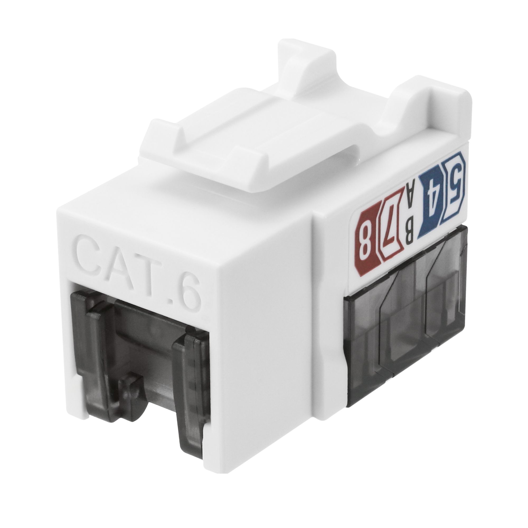 Category 6 Unshielded 90 Degree 110 Punch Down RJ45 Keystone Connector ...