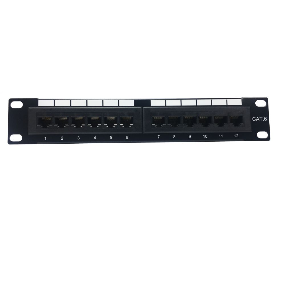 Paneles Rj45 Panel de Conexión RJ45 de 1U y 12 Puertos, Grado 180, Cat.6 UTP ...