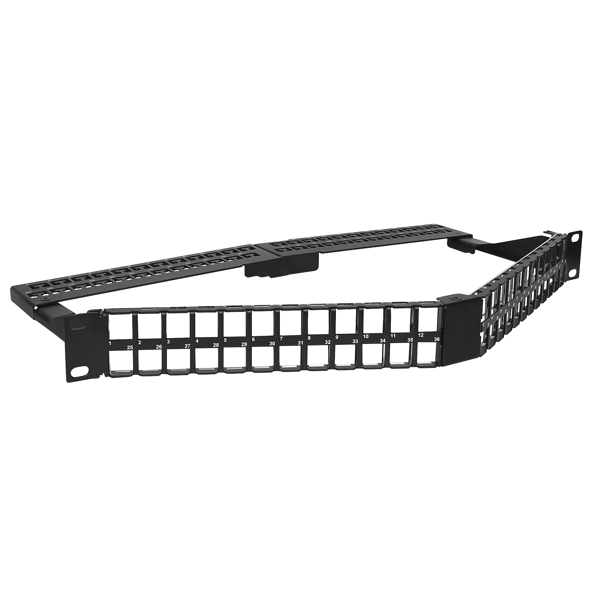 1U 48 Port FTP Foldable V Angle RJ45 Blank Panel Advanced