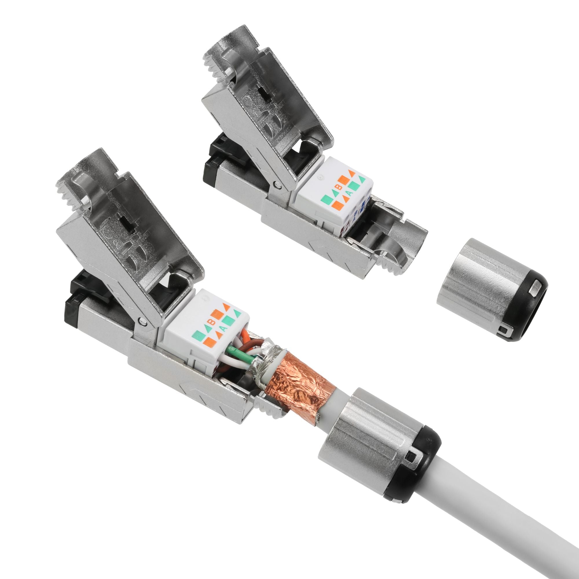Cat6A Shielded Toolless Field Termination Connector for 6.5 mm to 9.5 ...