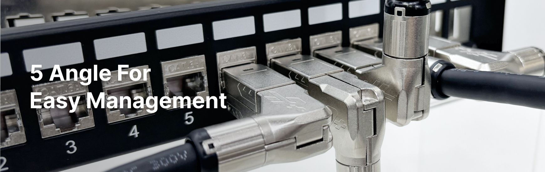 Kablo Yönetimi Kolaylığı için 5 Açılı Cat8 Alan Tak