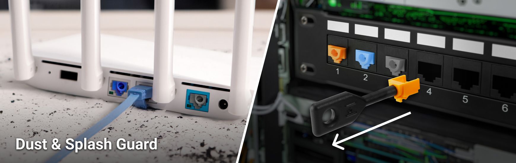 ปกป้องเครือข่ายของคุณด้วยฝาครอบกันฝุ่นแบบล็อคได้สำหรับพอร์ต RJ45