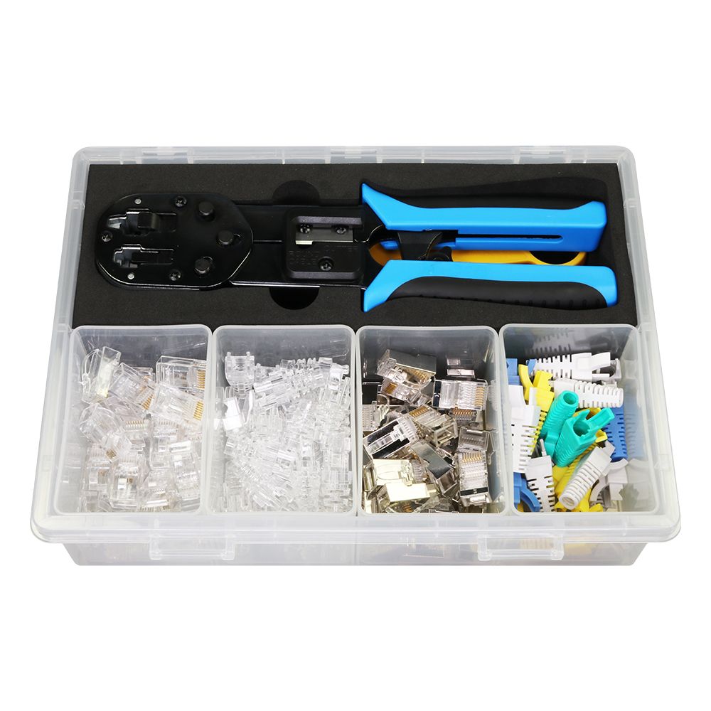 Crimping Tool Box Set With a Transparent Box, Ethernet Connectors, Plug ...