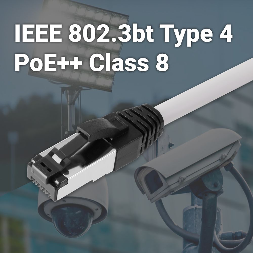 Cat.6 S/FTP 26 AWG PoE++ Patch Cord | EXW IEEE 802.3bt Certified