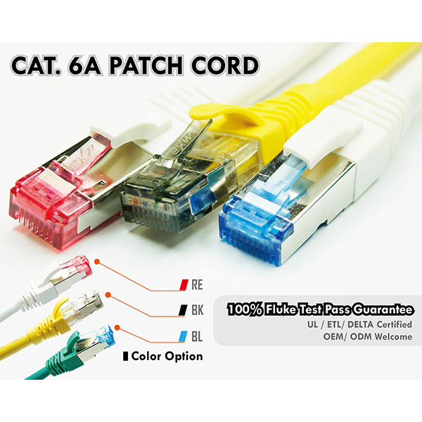Cavi di patch di categoria 6A con connettori colorati