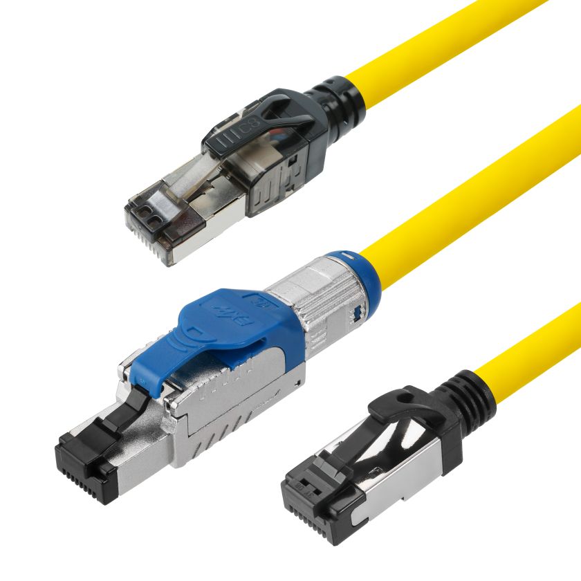 cat8 Geformte und montierte Ethernet LAN Patchkabel