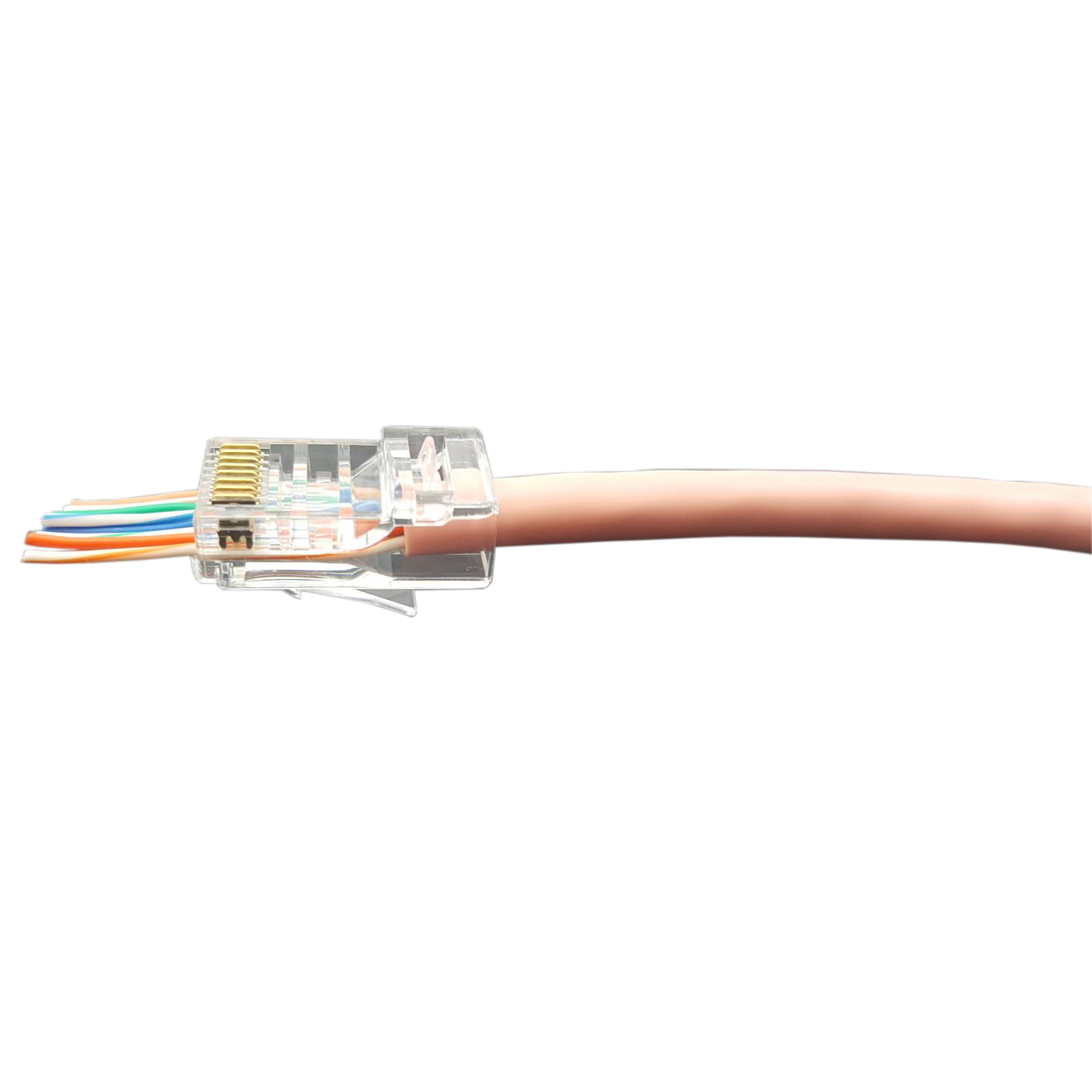 Conectores de paso RJ45 Cat6 Paso final a través del enchufe de red  Ethernet 8P8C UTP (paquete de 100)