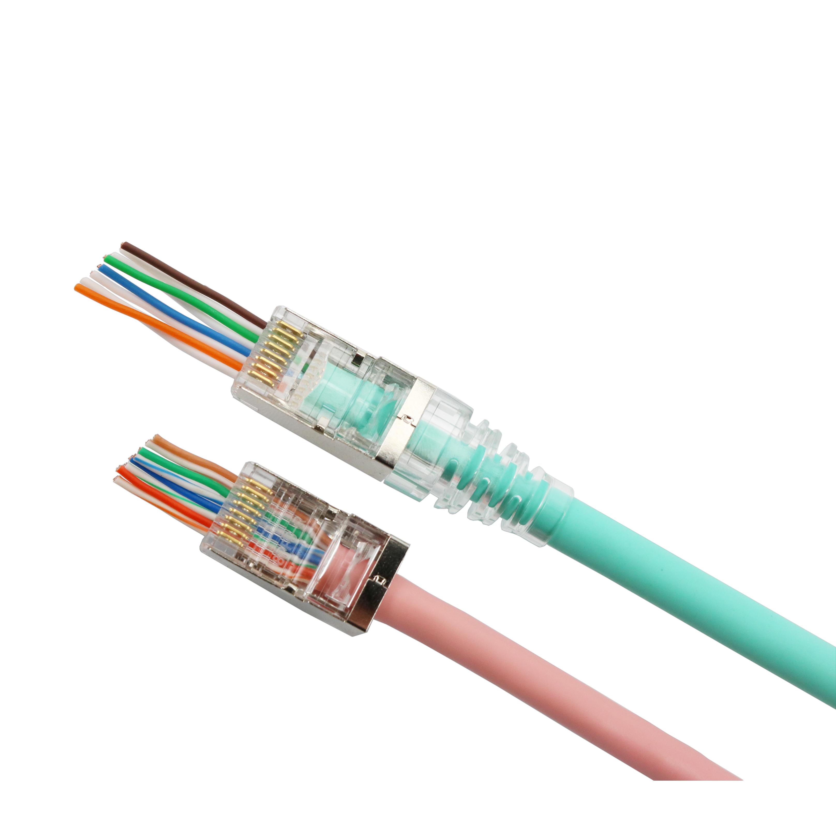 ตัวเชื่อมต่ออีเธอร์เน็ต RJ45 8P8C แบบผ่าน Cat5E ที่มีการป้องกัน | ปลั๊ก ...