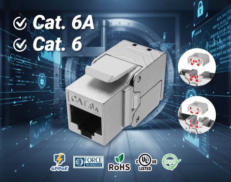 Cat6A toolless shielded RJ45 keystone jack | Reliable Network Cabling ...