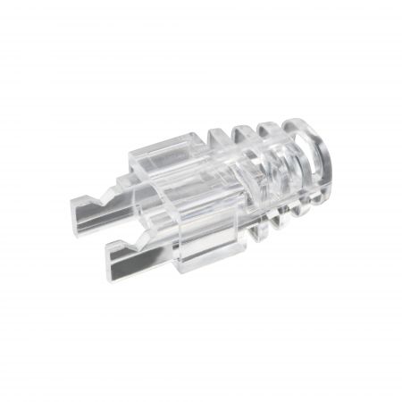 Stivale modulare RJ45 per spine senza grovigli e a chiusura, trasparente. - Stivale connettore RJ45 trasparente per spina a scatto.