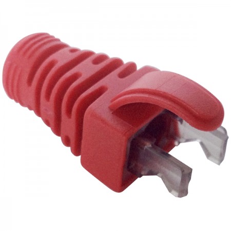 Connettore a stivale rosso in PVC per spina modulare RJ45