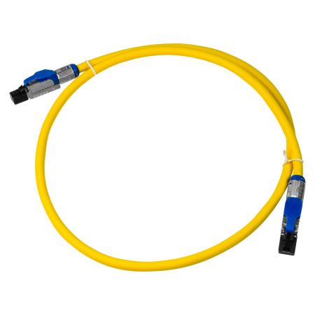 Cable Ethernet amarillo sólido blindado Cat 8