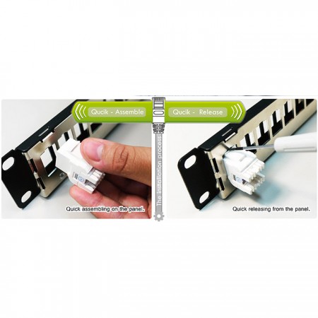 Conector modular de liberación rápida de 180 grados Cat5E UTP