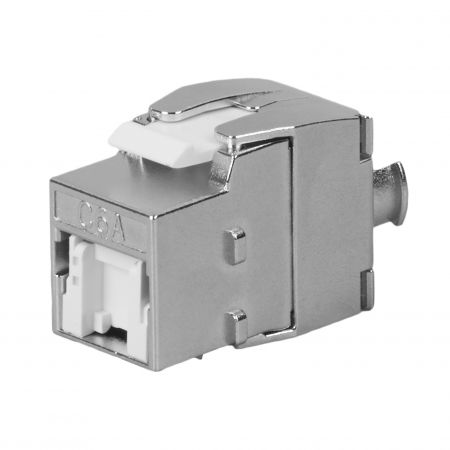 Cat.6A STP 180 Grad Verktygsfri Slim Keystone Jack Med Shutter - Cat6A Skärmad 180 Grad Keystone Jack Med Shutter