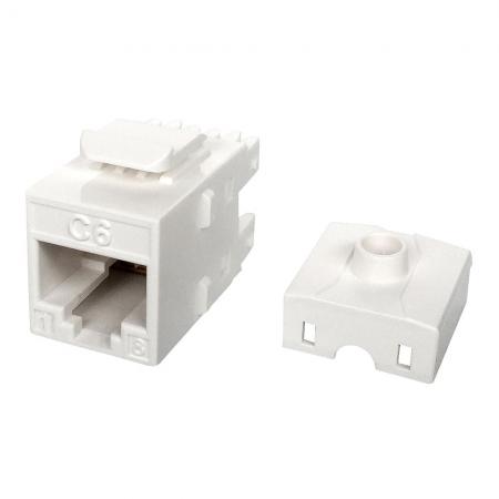 Jack Keystone UTP Cat.6 a 180 gradi 110 per cavo 28 AWG - Jack Keystone RJ45 Cat6 UTP certificato UL