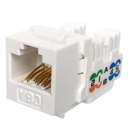 Cat.6A UTP 90 Fokos 110 Keystone Jack - OEM és ODM Színű 8P8C Cat 6A Ethernet Jack