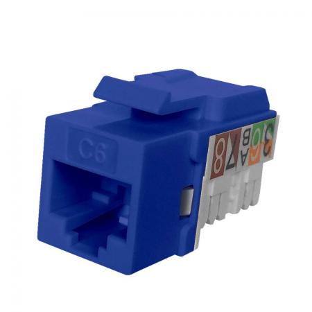 90 Degree :Cat 6 UTP UL Certified Blue Keystone Jack