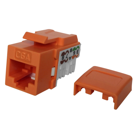 Conector Keystone UTP Cat6A 90° de Cor Personalizada