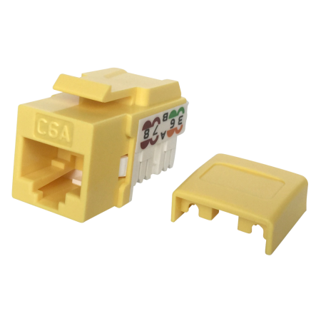 Conector Modular Cat6A UTP 50U" com Revestimento Dourado nas Cores OEM