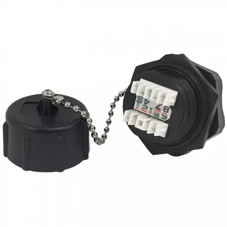 Conector modular Cat6 blindado de 180 grados tipo 110 IP68