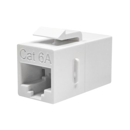 Acoplador en línea UTP Cat.6A de 180 grados - Acoplador de cable LAN de 180 grados Cat 6A UTP