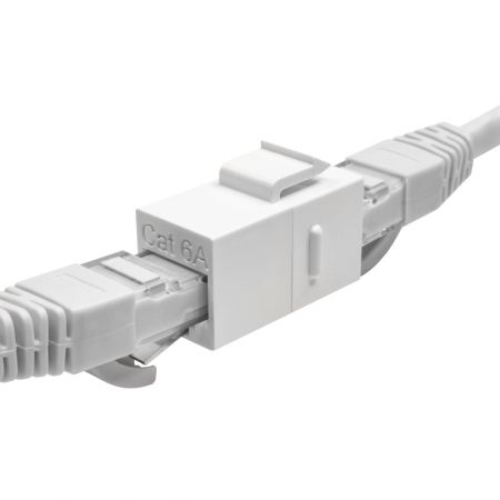 Acoplador RJ45 Cat6A UTP de 180 grados