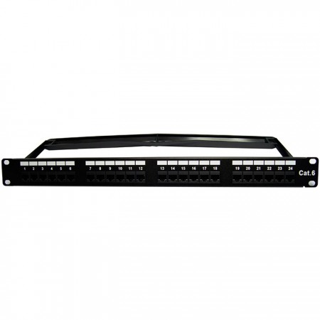 Cat.6 UTP 180도 1U 24포트 RJ45 키스톤 패치 패널 - 110, 크론 이중형 Cat6 UTP 패치 패널