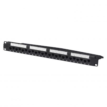 Cat.6A UTP 1U 24 Port Module Patch Panel - T568A & T568B wiring Available 24 Port Cat 6A Patch Panel
