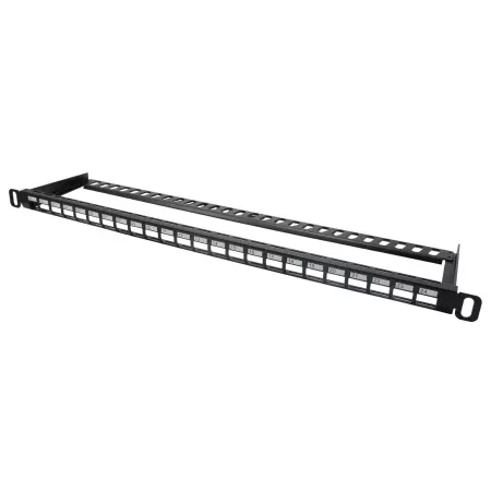 0,5U 24 Port UTP RJ45 Tom Panel - RJ45 0.5U 24-portars tom panel med kabelhantering