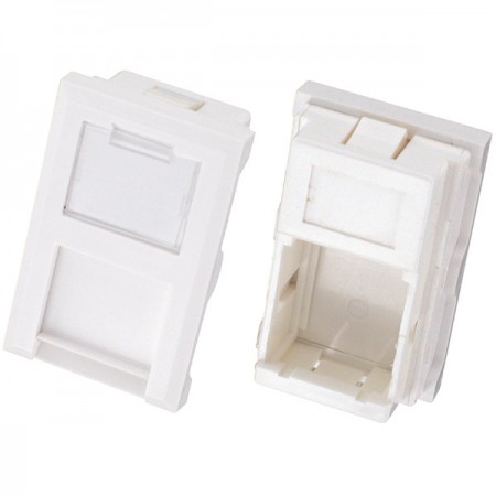 White British 6C Style Single Gang Ethernet Outlet