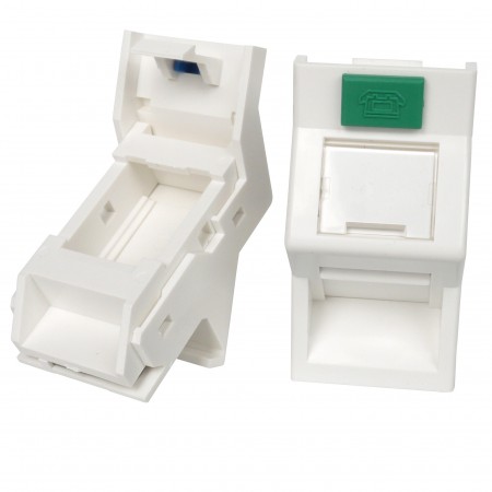 ماژول زاویهدار شاتر دار RJ45 بریتانیایی بدون بار - ماژول شاتر دار زاویهدار بدون بار 25*50 میلیمتر