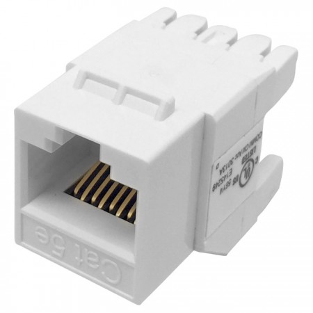 Toma RJ45 110 de Cat5E sin apantallar 180° con tapa IDC
