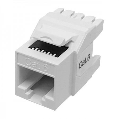 Cat.6 UTP 180 Degree 110 and Krone Keystone Jack - Unshielded Cat 6 8P8C Wall Jack