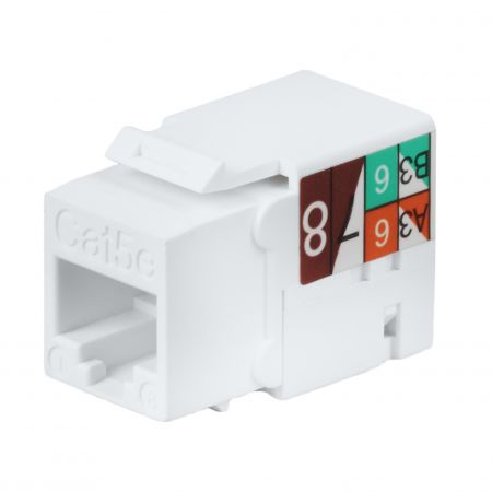 Cat.5E UTP 90 Degree 110 Keystone Jack - Unshielded Cat5E RJ45 8P8C Keystone Jack With OEM Housing Colors