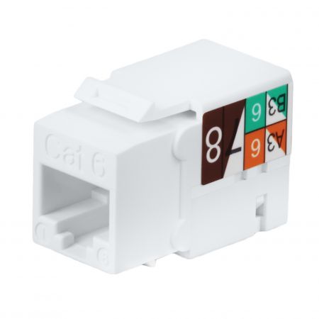 Presa Keystone Cat.6 UTP con angolo di 90° e connessione 110 Punch Down - Giunto Keystone Cat 6 non schermato a pressione