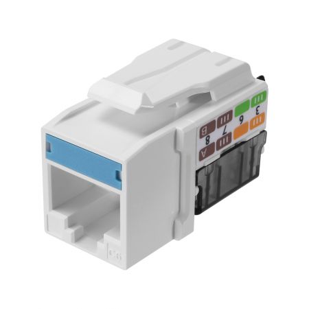 케이블 홀더가 있는 UTP 90도 펀치 다운 키스톤 잭 - 색상 코드가 있는 RJ45 UTP Cat6 Cat5E 펀치 다운 키스톤 잭