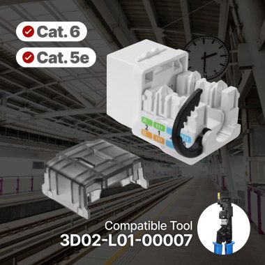 Conector Ethernet Cat6 y Cat5e de 90 grados para redes industriales