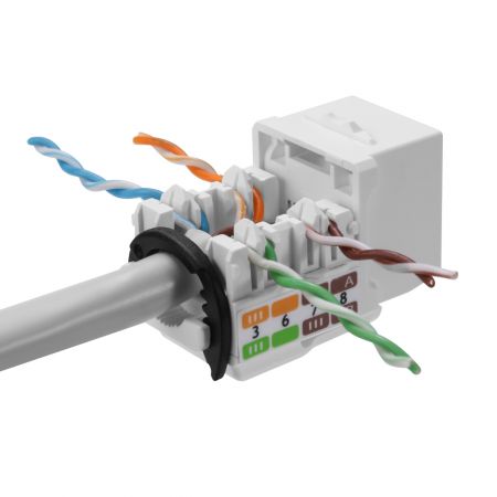 Conector Keystone RJ45 Cat6 y Cat5E de tipo punch down