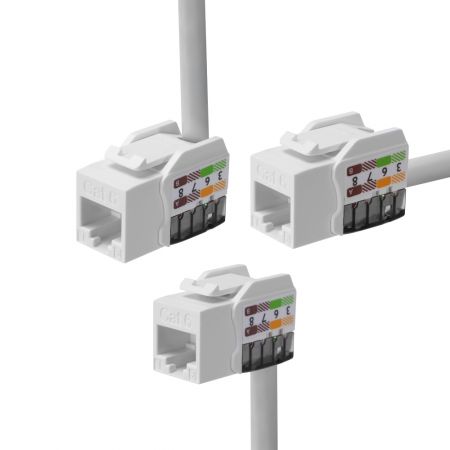 3 Direction Cable Routing 90 Degree Keystone Jack