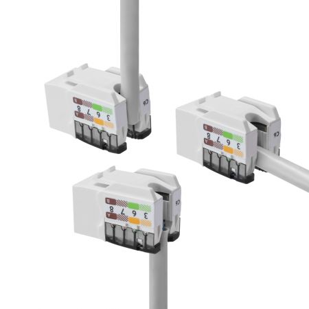 Multi-Entry UTP Cat6A, Cat6, Cat5E Punch Down Keystone Jack