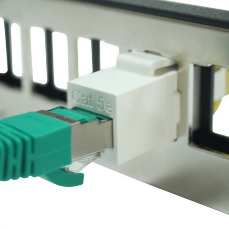 Unshielded Cat 5e Inline Coupler Compatible With Blank Panel