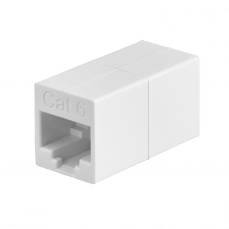 Cat.6 UTP 180 fokos inline csatlakozó - Cat6 UTP 180 fokos női-női Ethernet kábel hosszabbító