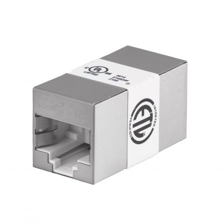 Cat.5E FTP 180 fokos Inline Coupler - Cat 5e Pajzsolt Inline Csatlakozó Terhelés nélkül