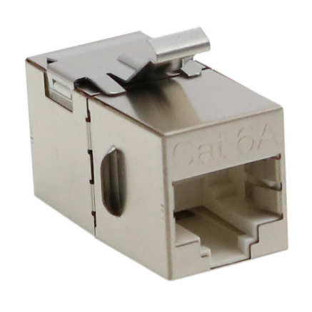 Shielded Cat 6A 180 Degree Inline Coupler