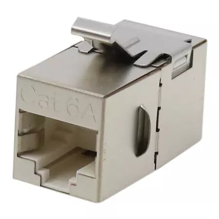 موصل Inline Cat.6A STP بزاوية 180 درجة - موصل RJ45 محمي Cat6A بزاوية 180 درجة