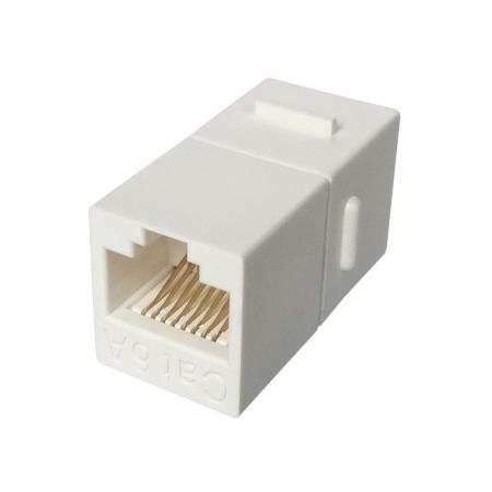 Accoppiatore RJ45 Cat6A non schermato a 180 gradi